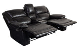 Porter Designs Ennis Triple Power seat Transitional Reclining Console Love Black 03-202C-02-4830