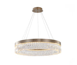 Bethel Gold LED Chandelier in Stainless Steel & Crystal