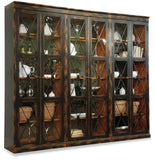 Hooker Furniture Sanctuary Casual Two-Door Thin Display Cabinet - Ebony in Hardwood Solids, Oak Veneers, Glass 3005-50001