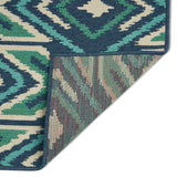 Noble House Myrtle Indoor/ Outdoor Geometric 5 x 8 Area Rug, Navy and Green