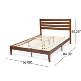 Guilford Queen Size Bed with Headboard, Natural and Dark Brown Finish Noble House