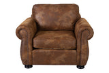 Porter Designs Hunter Wildlife Pattern Reversible to Leather-Look Transitional Chair Brown 01-33C-03-8020