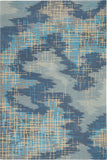 Nourison Symmetry SMM08 Artistic Handmade Tufted Indoor Area Rug Blue/Beige 5'3" x 7'9" 99446495556