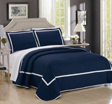 Birmingham Navy King 3pc Quilt Set