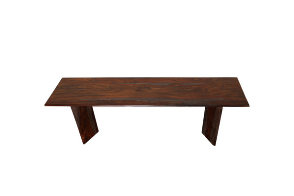 Porter Designs Cambria Solid Sheesham Wood Modern Dining Bench Gray 07-116-13-8397M