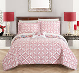 Aspen Pink Queen 4pc Quilt Set