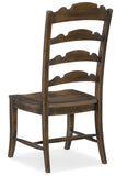 Hooker Furniture - Set of 2 - Hill Country Traditional-Formal Twin Sisters Ladderback Side Chair in Hardwood, Poplar and Rubberwood Solids with White Oak Veneers 5960-75310-BRN