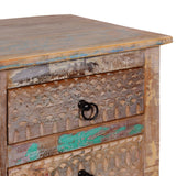 Noble House Swint Boho Handmade Reclaimed Wood 5 Drawer Chest, Multicolored and Natural
