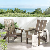 Zuma Outdoor Acacia Wood Foldable Adirondack Chairs (Set of 2), Gray