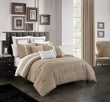 Arlow Beige Queen 8pc Comforter Set