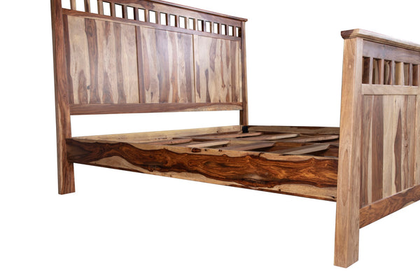 Porter Designs Kalispell Solid Sheesham Wood King Natural Bed Natural 04-116-17-PDU101-KIT