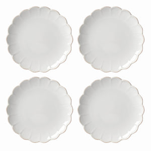 French Perle Scallop 4-Piece Accent Plate Set