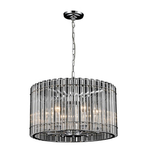 Bethel Chrome Chandelier in Metal & Glass