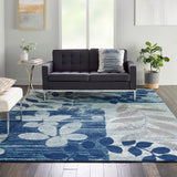 Nourison Tranquil TRA01 Farmhouse Machine Made Power-loomed Indoor Area Rug Navy/Light Blue 8'10" x 11'10" 99446483690