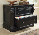 Telluride Traditional-Formal Lateral File In Hardwood Solids With Cherry Veneers, & Glaze Hang-Up