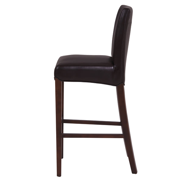 Milton Bar Stool - Stylish Bonded Leather Design with Solid Birch Frame for Modern Home Interiors