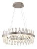 Bethel Dimmable LED Chandelier in Chrome Metal & Crystal - Adjustable Cord, Modern Elegance