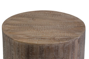 Porter Designs Drum Gray Wash Mango Wood Modern Coffee Table Gray 05-108-03-7001