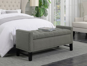 Lance Linen Dark Grey Storage Bench