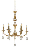 Bethel Stain Brass Chandelier in Iron & Crystal