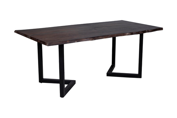 Porter Designs Manzanita Live Edge Solid Acacia Wood Natural Dining Table Gray 07-196-01-DT82MV-KIT
