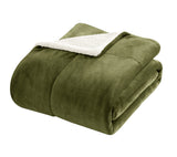 EVIE GREEN KING 3PC SHERPA BLANKET SET