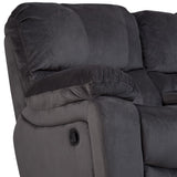 Porter Designs Ramsey Microfiber seat Transitional Reclining Console Love Gray 03-112C-02-6014