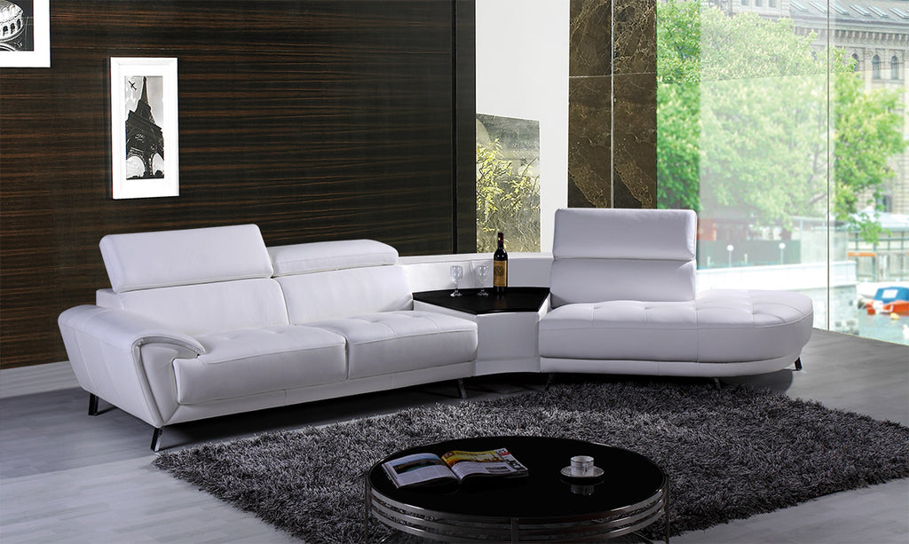 Divani Casa Raizel Modern White Leather