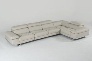 VIG Furniture Divani Casa Kerria Modern Light Grey Eco-Leather Sectional Sofa VGKNK8489-ECO-LTGRY