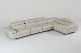 Divani Casa Kerria Modern Light Grey Eco-Leather Sectional Sofa
