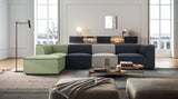 Divani Casa Polo - Modern Green + Blue + Grey Fabric Modular Sectional Sofa