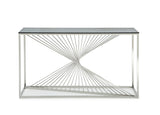 VIG Furniture Modrest Trinity Modern Glass & Stainless Steel Console Table VGVCK8618