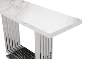 VIG Furniture Modrest Kingsley Modern Marble & Stainless Steel Console Table VGVCK8933-STL
