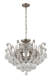 Bethel Pewter Chandelier in Metal & Crystal