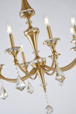 Bethel Stain Brass Chandelier in Iron & Crystal