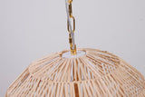 Bethel Natrual White Chandelier in Wood & Metal