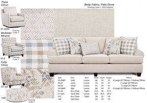 Fusion 140 Transitional Cocktail Ottoman 140 FETTY CITRUS