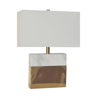 Bethel Gold Table Lamp in Metal & Marble