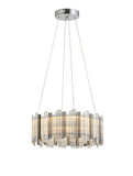 Bethel Chrome LED Chandelier in Metal & Glass