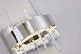 Bethel Chrome LED Wall Sconce in Stainless Steel & Crystal