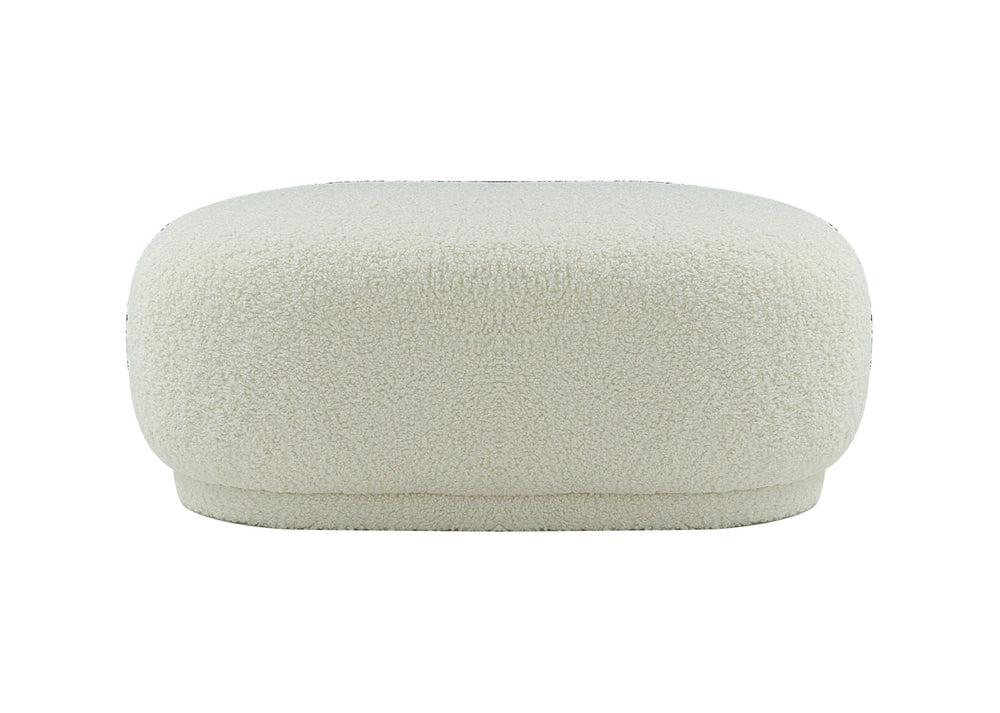 VIG Furniture Divani Casa Kael - Contemporary White Sherpa Ottoman VGODZW-20100-WHT-OTT