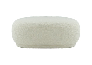 VIG Furniture Divani Casa Kael - Contemporary White Sherpa Ottoman VGODZW-20100-WHT-OTT