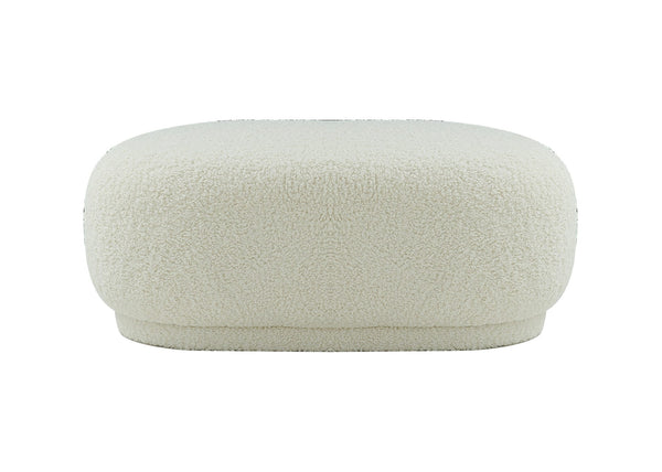 VIG Furniture Divani Casa Kael - Contemporary White Sherpa Ottoman VGODZW-20100-WHT-OTT