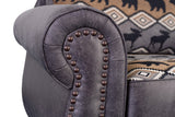 Porter Designs Hunter Wildlife Pattern Reversible to Leather-Look Transitional Chair Gray 01-33C-03-8022