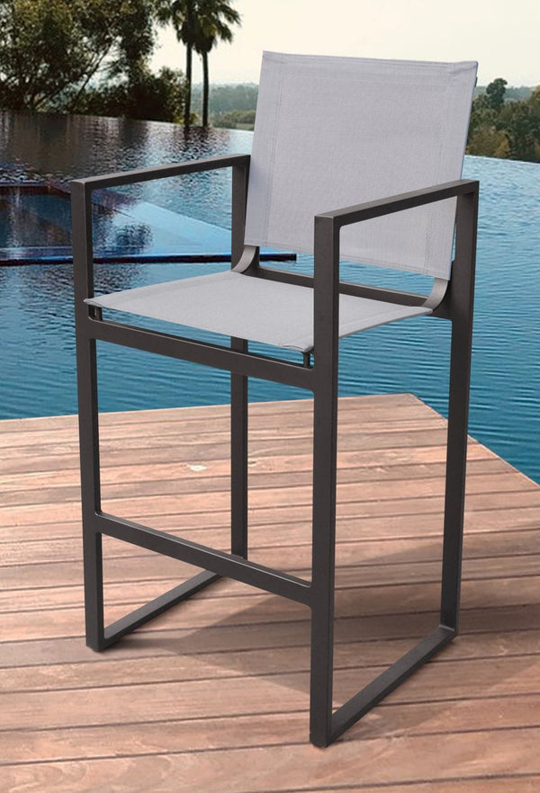 VIG Furniture Renava Kayak - Modern Charcoal Outdoor Bar Stool VGGERH-AGEAN-BS-GRY-2
