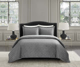 Wafa Grey Queen 7pc Quilt Set