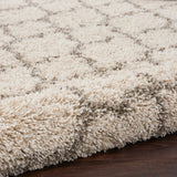 Nourison Amore AMOR2 Shag Machine Made Power-loomed Indoor only Area Rug Cream 7'10" x ROUND 99446320155