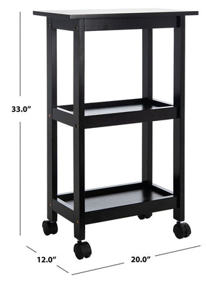 Bevin 2 Shelf Kitchen Cart Black Wood KCH1400A