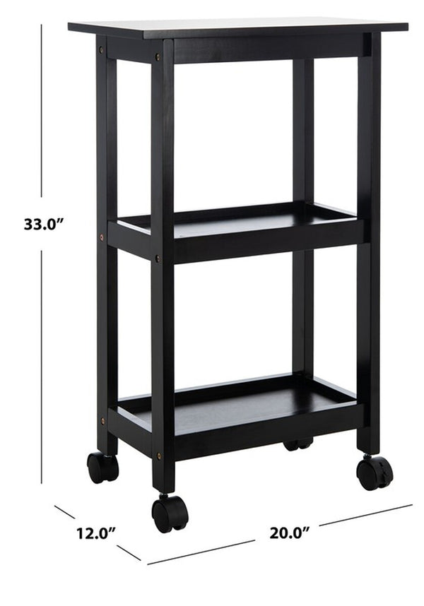 Bevin 2 Shelf Kitchen Cart Black Wood KCH1400A