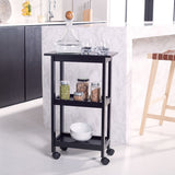Bevin 2 Shelf Kitchen Cart Black Wood KCH1400A